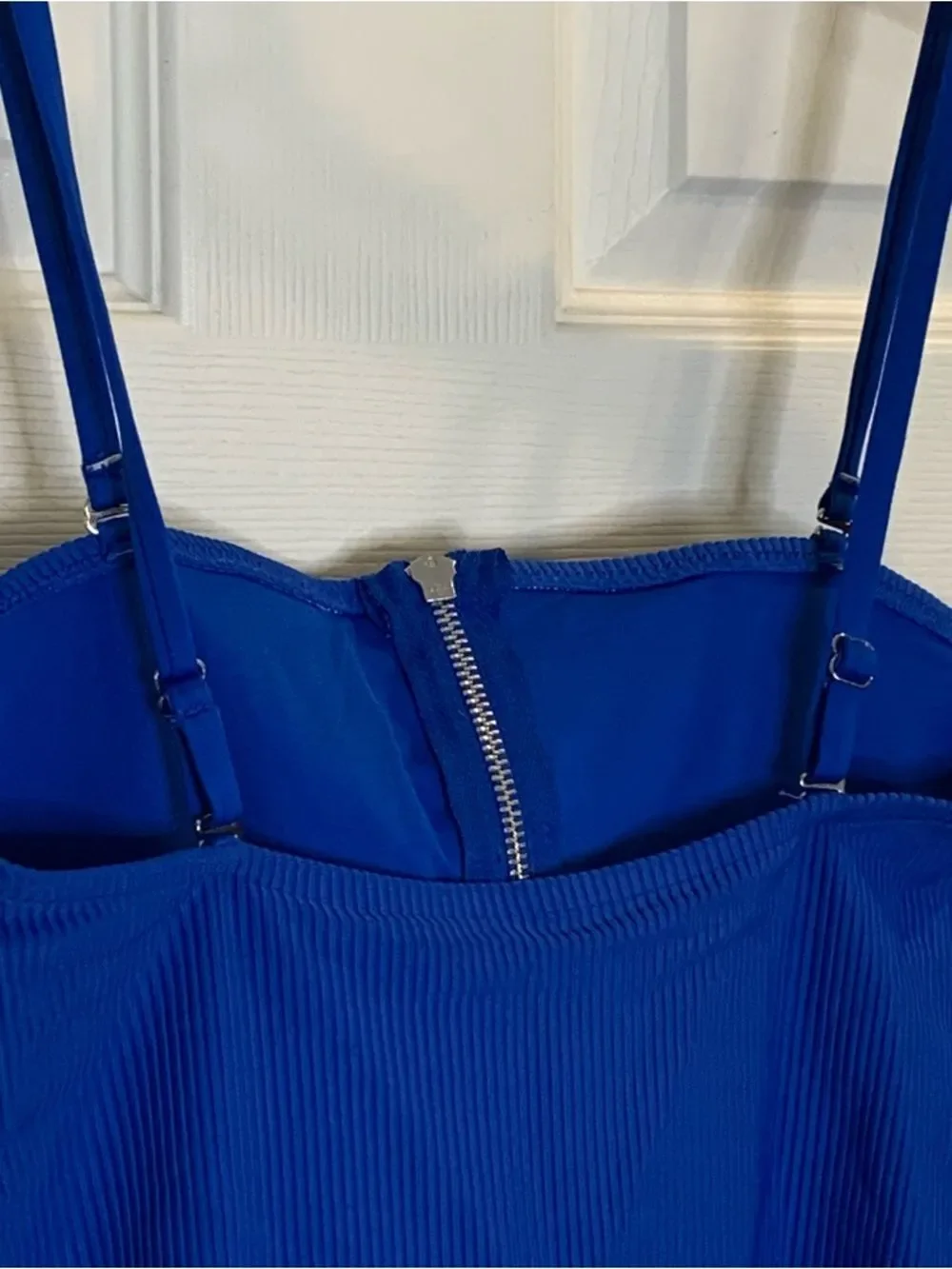 Frankie’s Bikinis Blue One Piece Size Large Cheeky